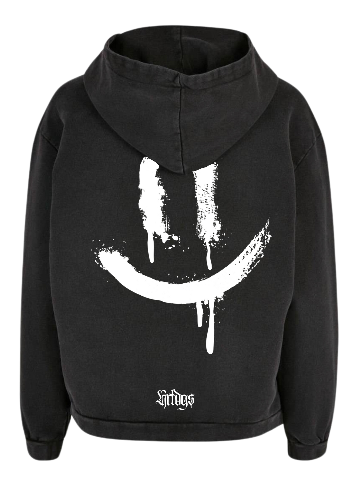 Ladies´ Acid Washed Oversize Hoodie "SERIAL KILLER"