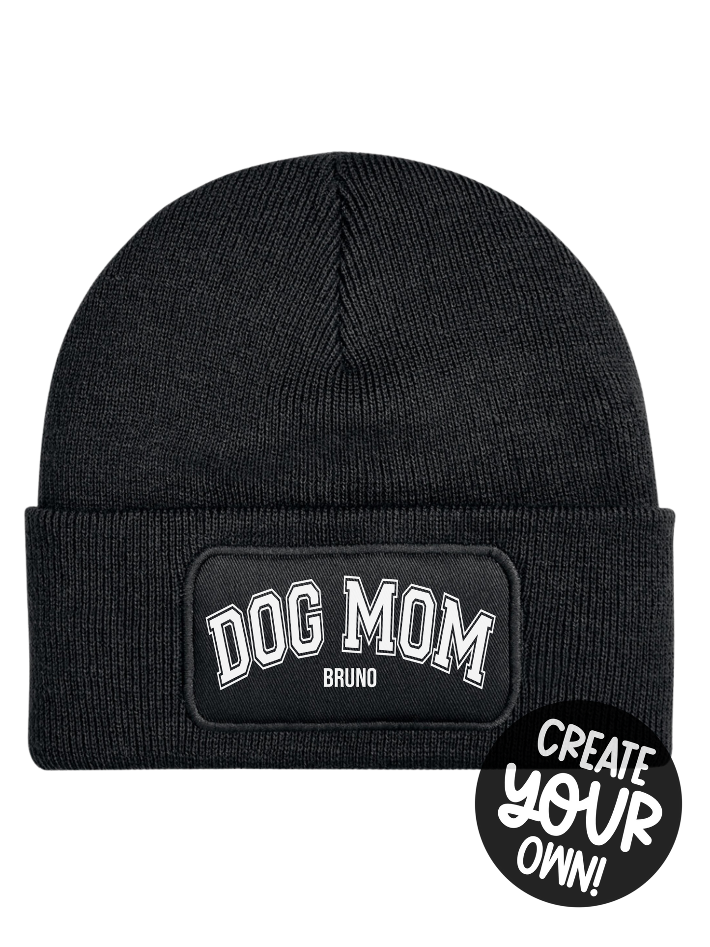 Beanie "COLLEGE DOG MOM" personalisiert