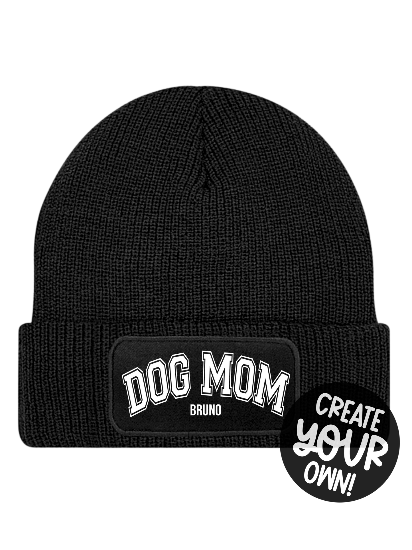 Beanie "COLLEGE DOG MOM" personalisiert