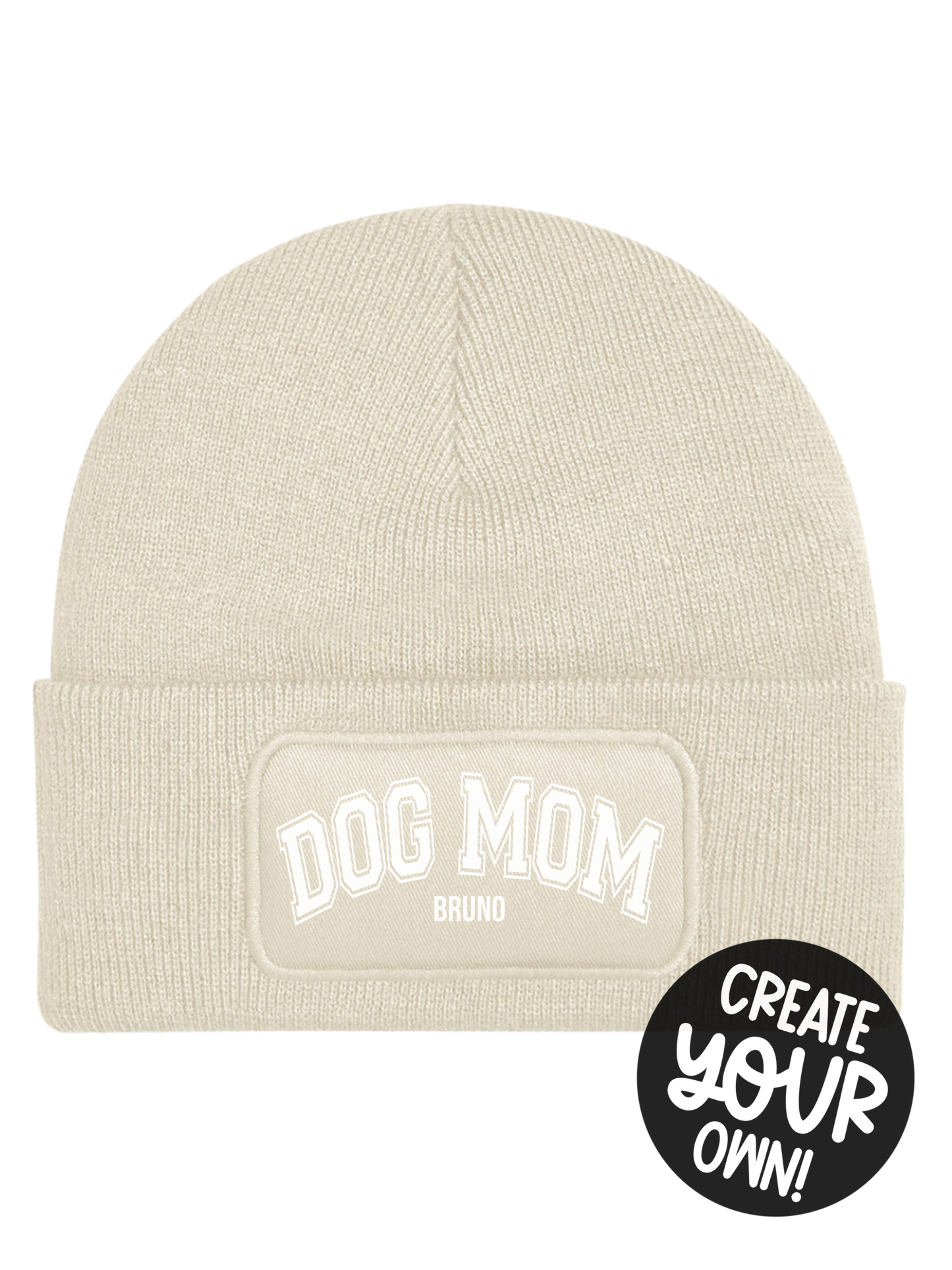 Beanie "COLLEGE DOG MOM" personalisiert