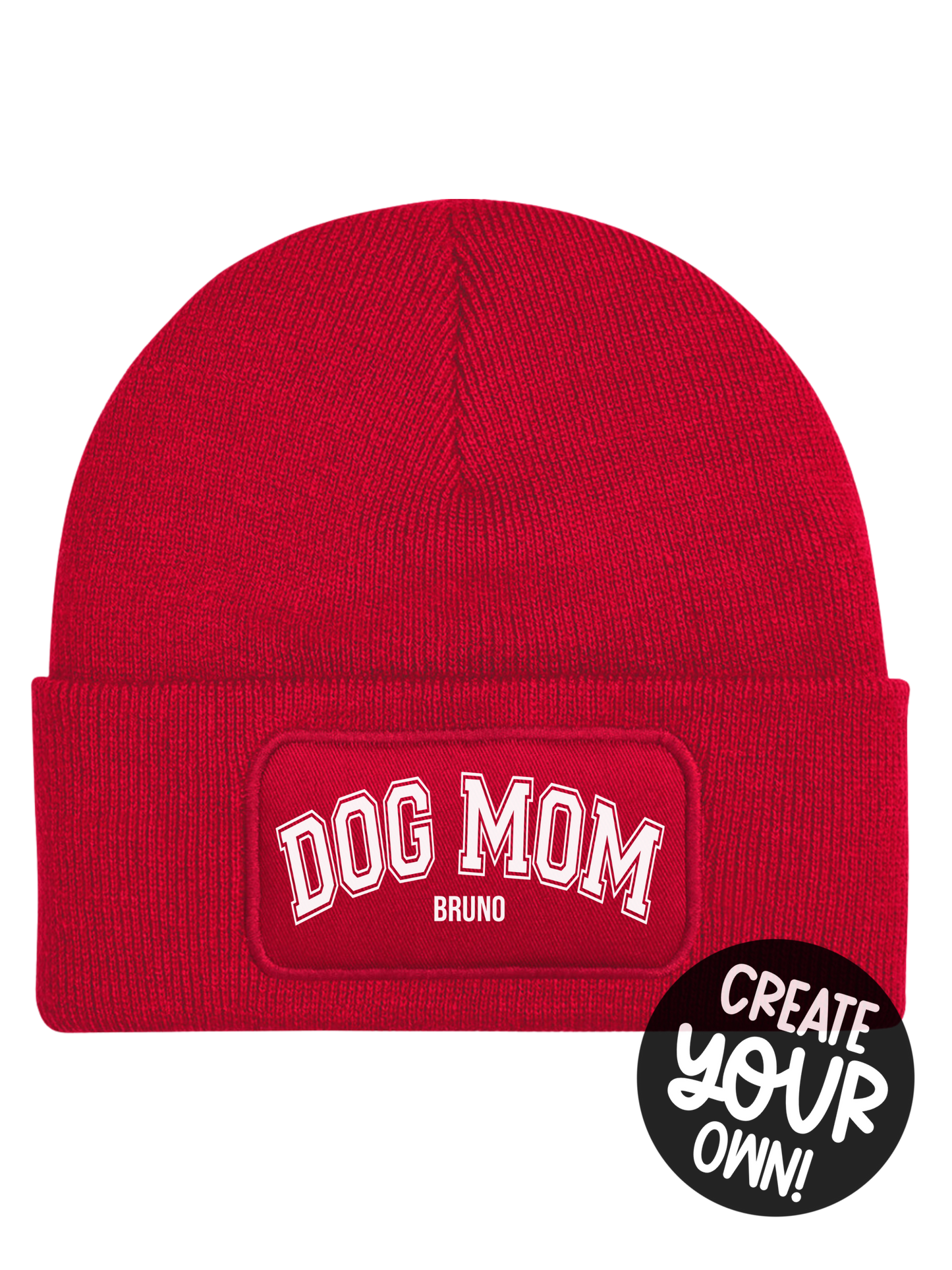 Beanie "COLLEGE DOG MOM" personalisiert