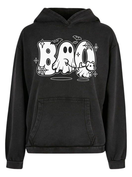 Ladies´ Acid Washed Oversize Hoodie "BOO"