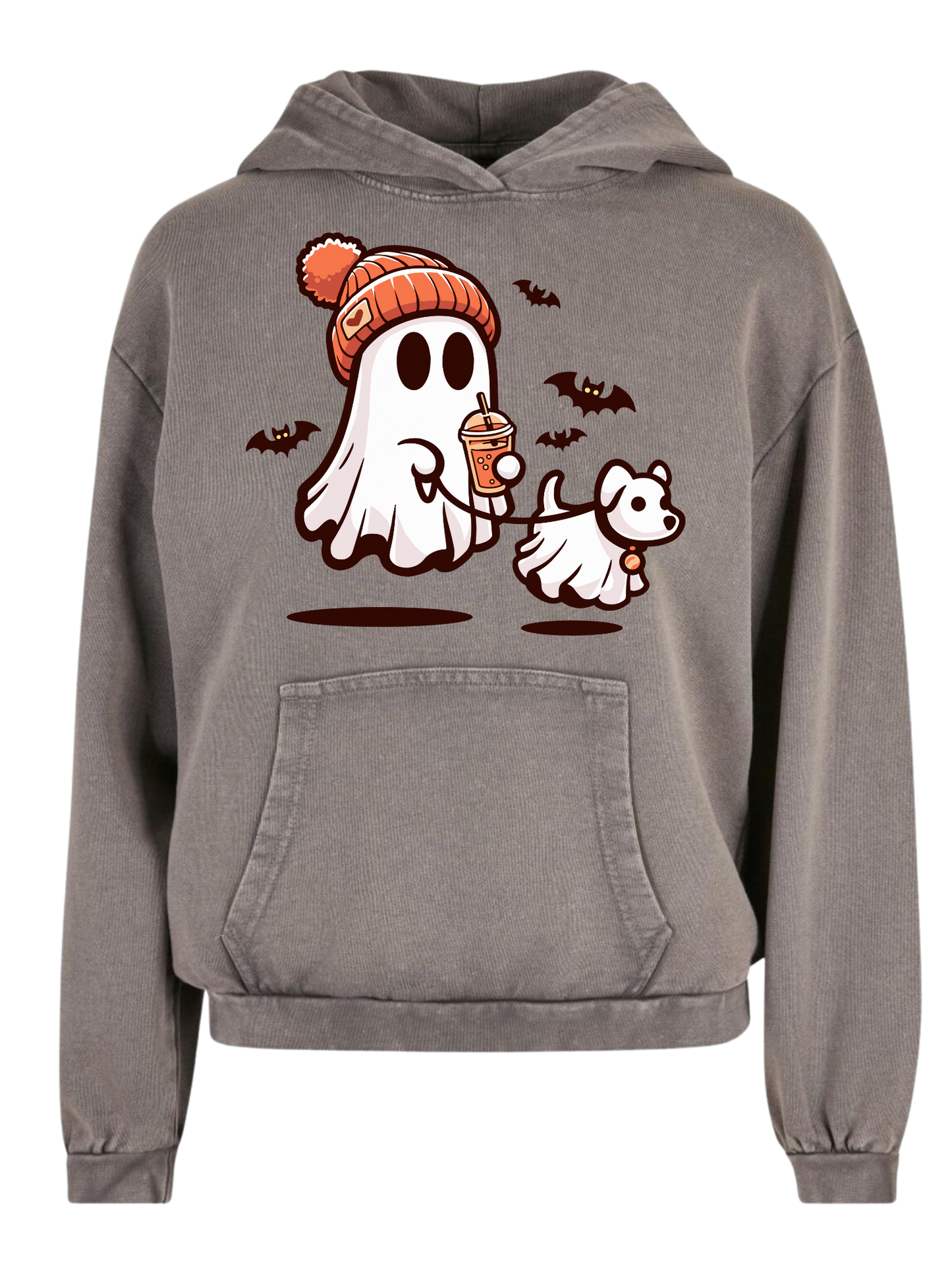 Ladies´ Acid Washed Oversize Hoodie "GHOST DOG"