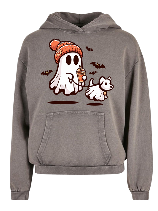 Ladies´ Acid Washed Oversize Hoodie "GHOST DOG"